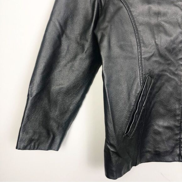 WILSONS LEATHER | Kids Black Leather Zip Front Jacket Youth Size Large - Picture 5 of 10